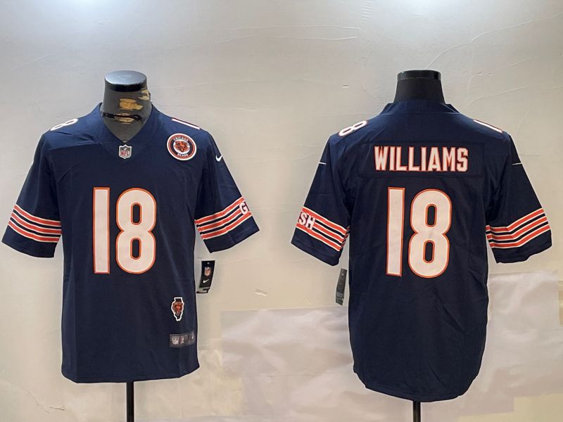 Men Chicago Bears 18 Williams Blue 2024 Nike Limited NFL Jersey style 2